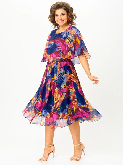 😎💃Produse noi de vară💥【S-5XL】Rochie largi din sifon de marime mare | Confortabil și respirabil, foarte potrivit pentru vară_3976329