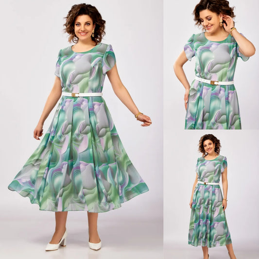 🔥🥰【S-5XL】Nowa i elegancka, wysokiej jakości sukienka z szyfonu-3984841